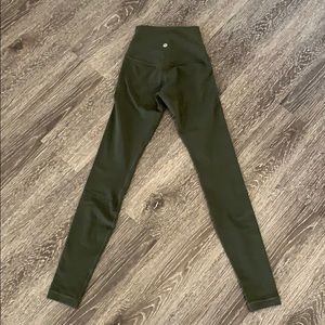 Lululemon Align Pant 28” size 0 in dark olive.